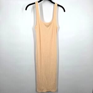 Wilfred Free women SZ XS Peach Chrissy Tank Dress Knit Ribbed Midi Casual Tank